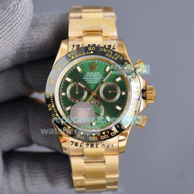 Replica Rolex Cosmograph Daytona 40 Watch Olive Green Dial Black Ceramic Bezel